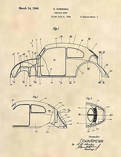 Volkswagen Beetle - VW Beetle Patent Art Poster (8.5 x 11) - 52 Y