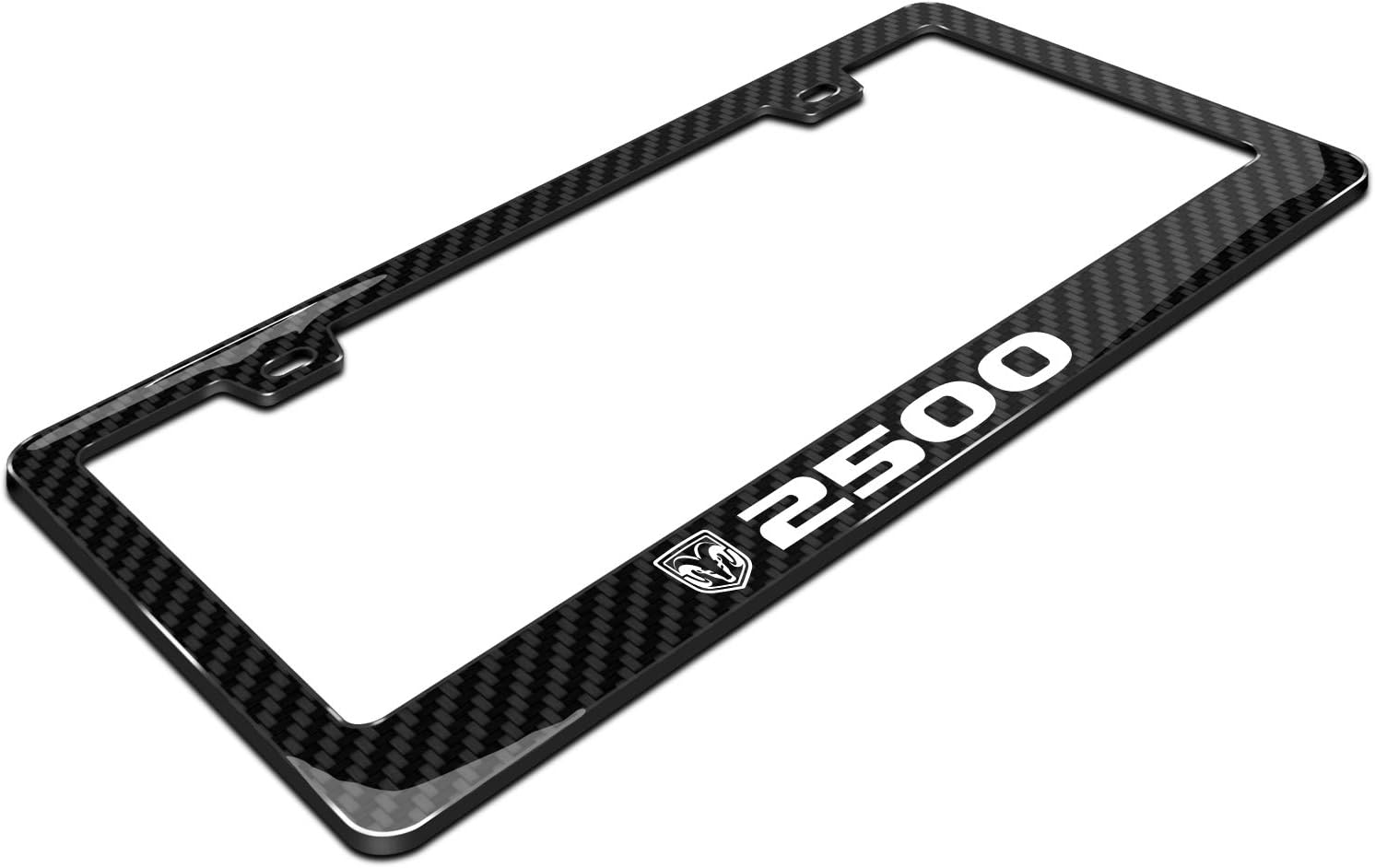 iPick Image for RAM 2500 Logo Black Real 3K Carbon Fiber Finish ABS Plastic License Plate Frame