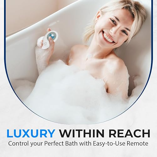 Miniatura 6 de SereneLife - Masajeador portátil de burbujas para spa, tapete térmico impermeable antideslizante con parte inferior de ventosa, bomba de aire