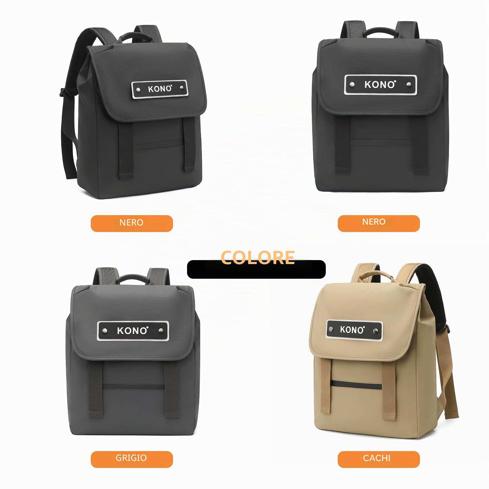 KONO Eq2327 Zaino casual per computer portatile Unisex - Adulto (Pacco da 1)