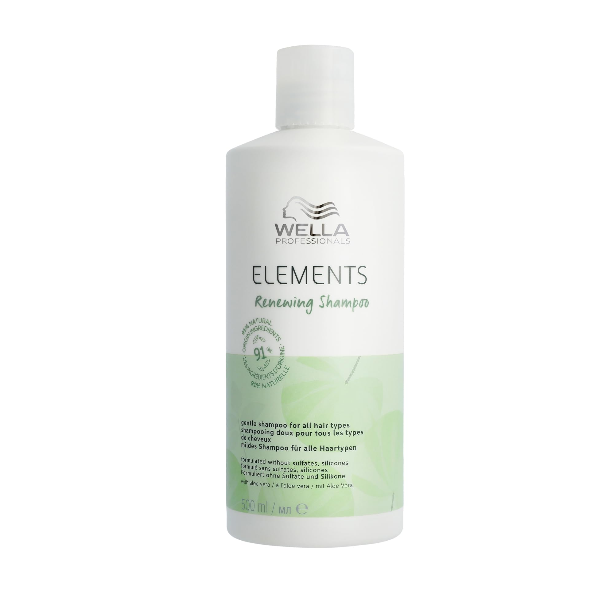 Wella Professionals Elements Renewing Shampoo – sulfat- & silikonfreie Pflege für empfindliche & juckende Kopfhaut – mit Aloe Vera & Vitamin E – beruhigend & feuchtigkeitsspendend