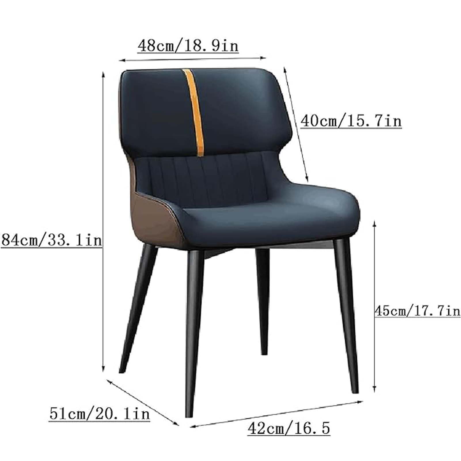 Juego de 2 sillas de Comedor ergonómicas Modernas de Cuero: Elegantes Muebles para el hogar y el Hotel con Patas de Acero al Carbono, Sala de Estar, salón, recepción y mostrad