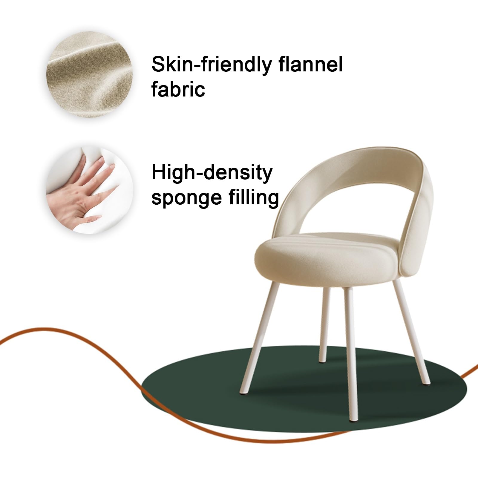 Sedia da Trucco per la Sala Trucco, Sedie Moderne con Schienale Cavo, Staffa in Metallo, per Cucina, Soggiorno, Ristorante(Pink)