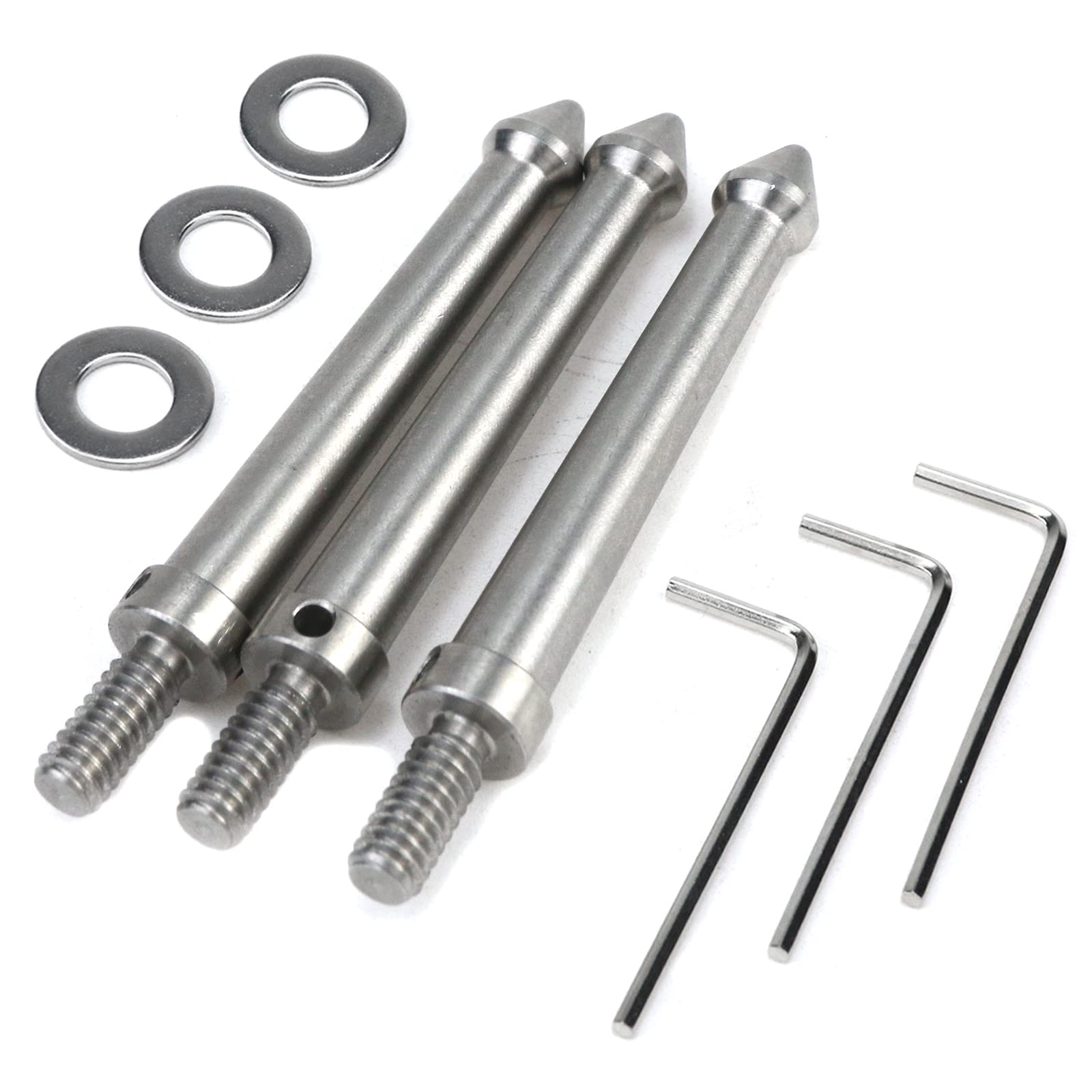 3 Pcs 1/4 Inch Stainless Steel Tripod Spike Mount Adapter (80mm)