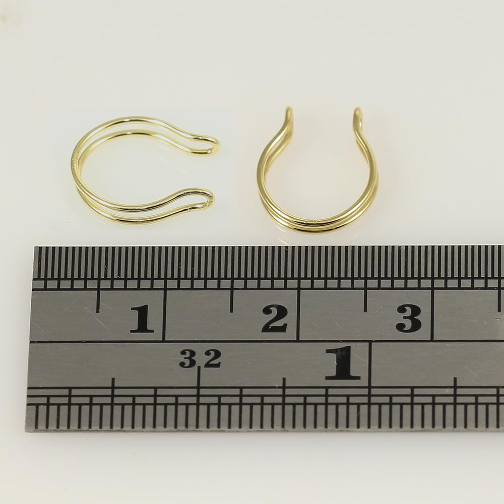 Piercing para la nariz de oro amarillo macizo de calibre 20, sin perforación, anillo de nariz de imitación