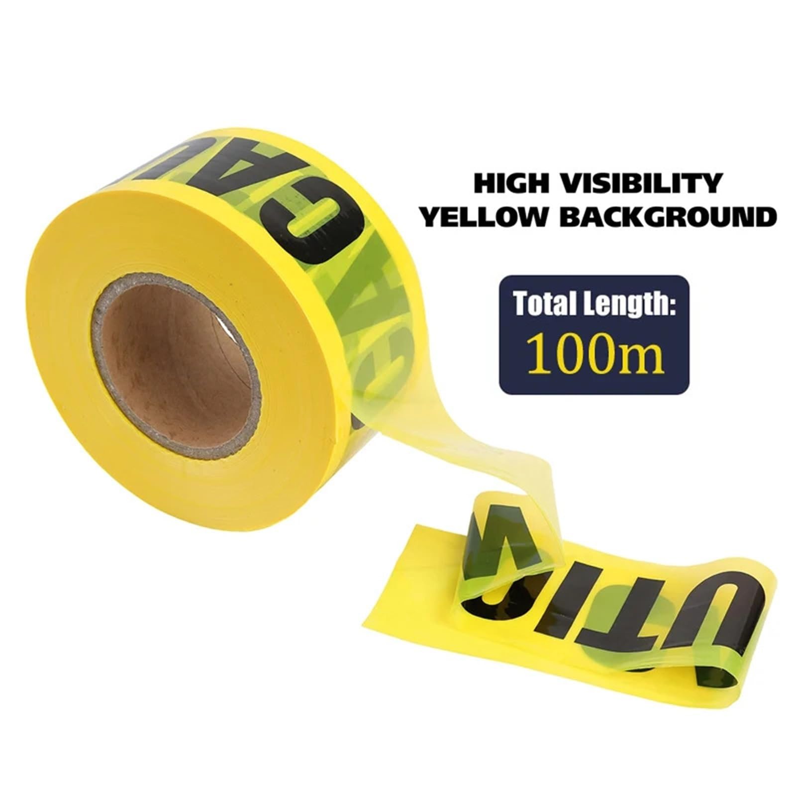 Taśma ostrzegawcza żółta, Taśma ostrzegawcza o zagrożeniach Żółta Czarna 5 cm-7,6 cm x 100 m(7.6cmx100m)