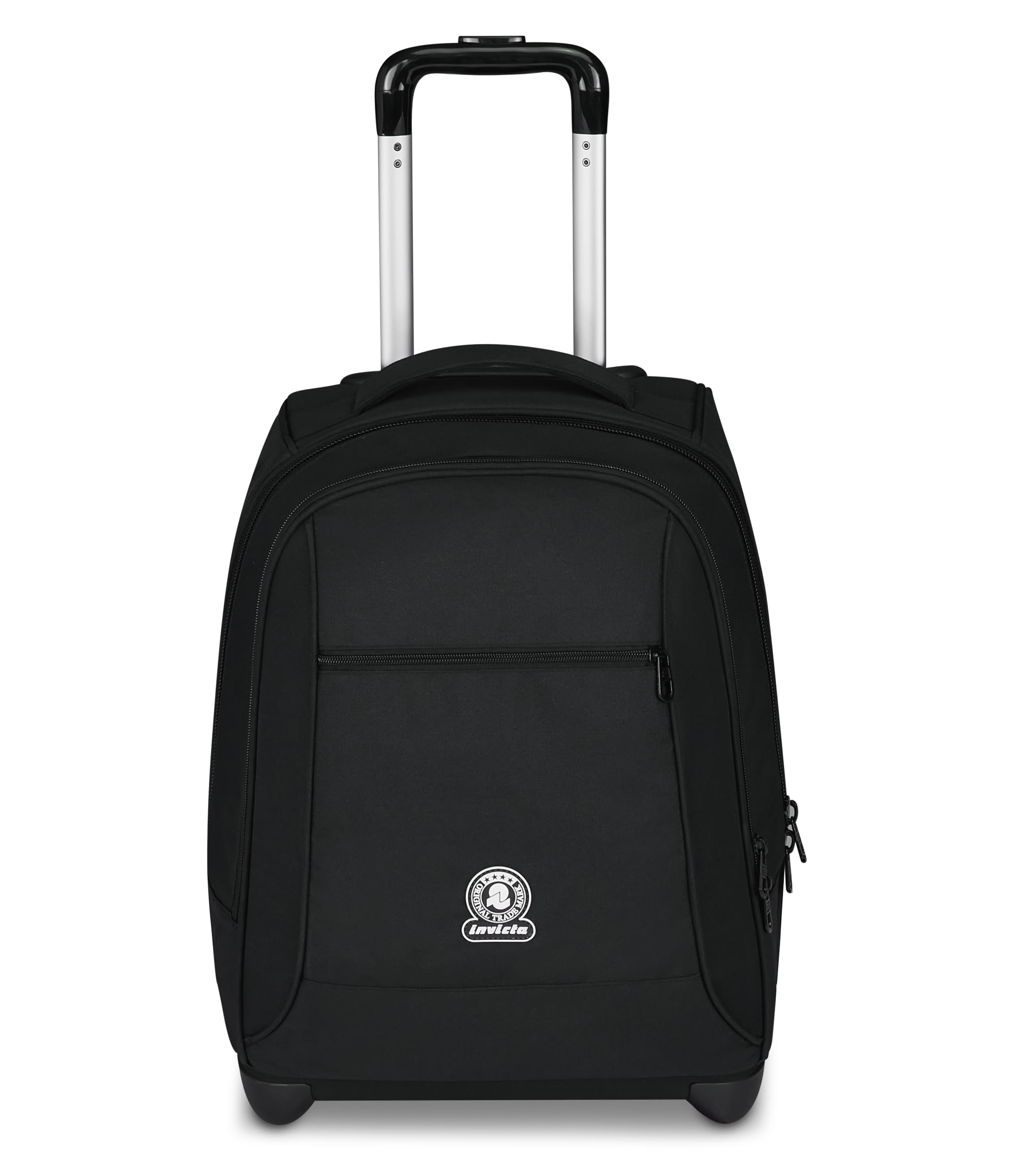 Invicta Trolley Scuola Fisso New Benin Solid, Nero, 2 in 1, Doppio Uso, Trolley e Zaino, Zaino Scuola Viaggio, Ragazzo e Ragazza