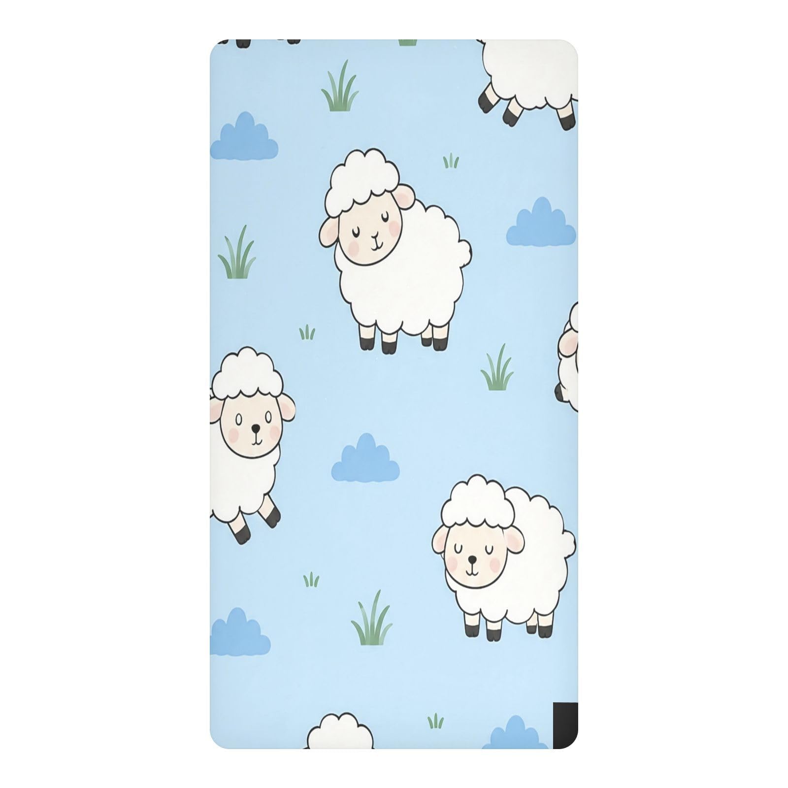 BOESI Cute Sheep Waterproof Crib Sheet,Fitted Mattress Protector