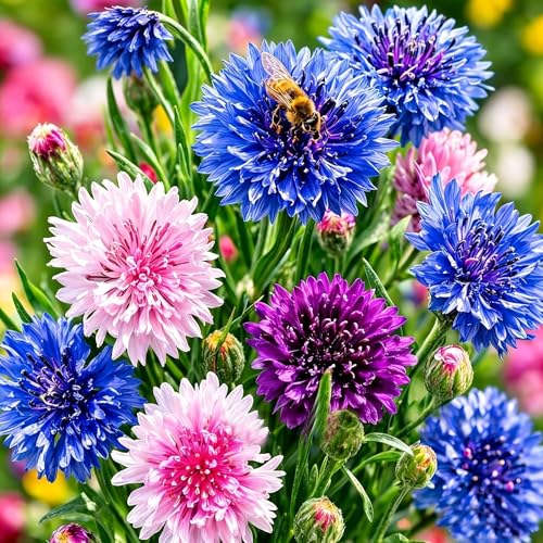 5000+ Exotic Cornflower Seeds for Planting Dwarf Bachelor Button Seeds for Home Garden Perennial Flowers Outdoor Indoor Garden