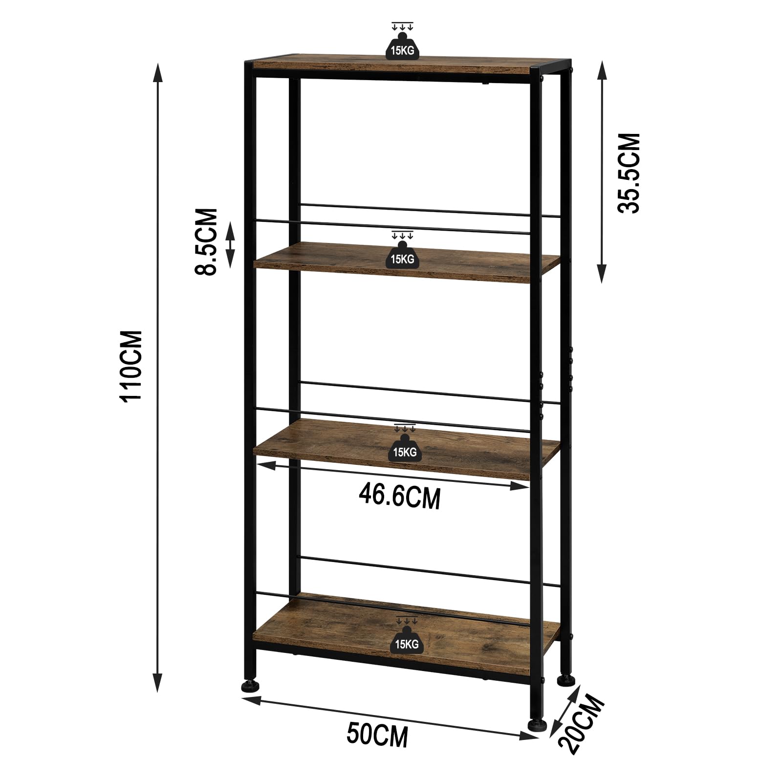 Porta Scarpe WOLTU A 3 Livelli - Griglia Metallo E Piano Legno, 63x30x63cm, Colore Rovere Chiaro+Bianco - Foto 2