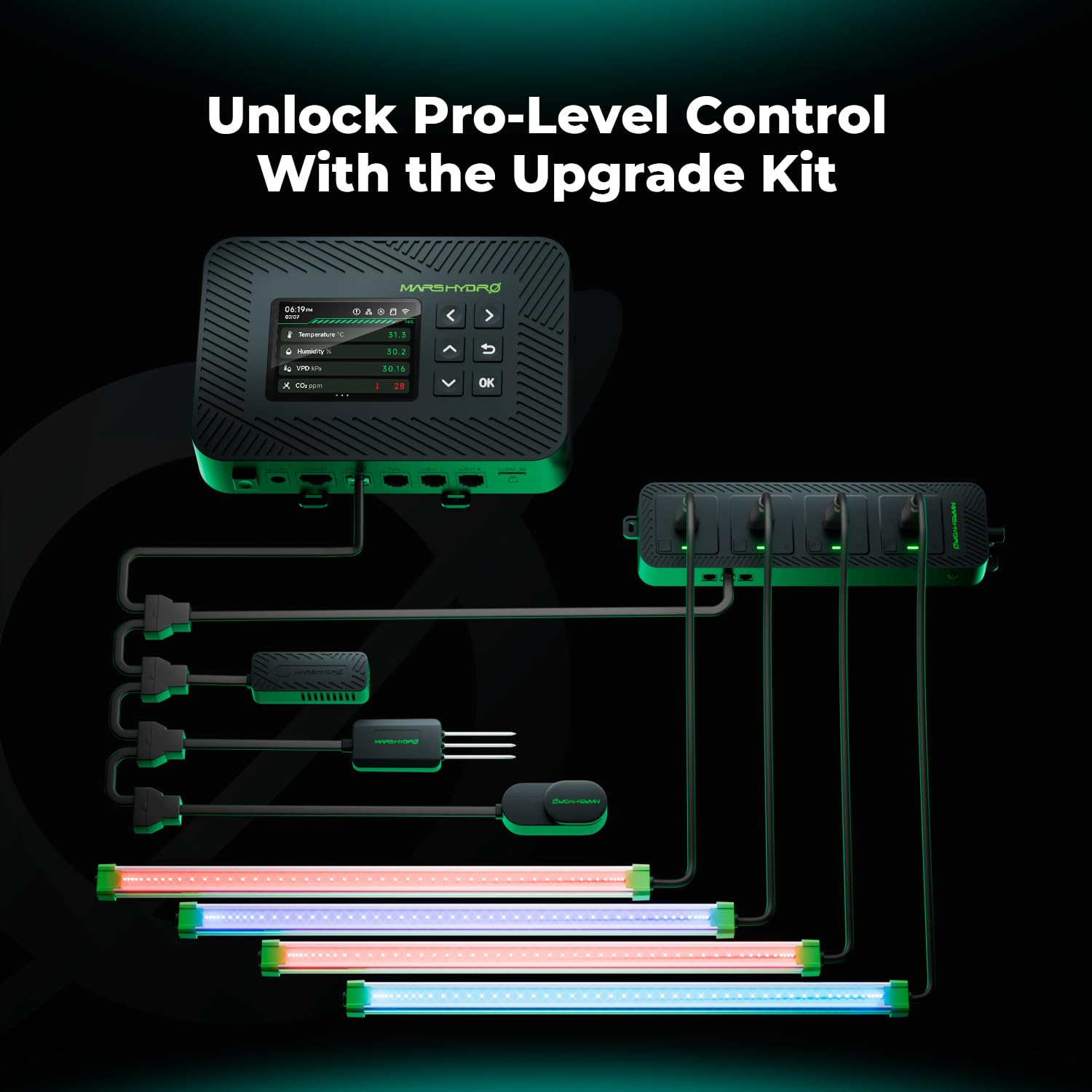 MARS HYDRO iControl per Growbox set completo, controller intelligente Grow con funzioni di temperatura, umidità, VPD, timer e ciclo.