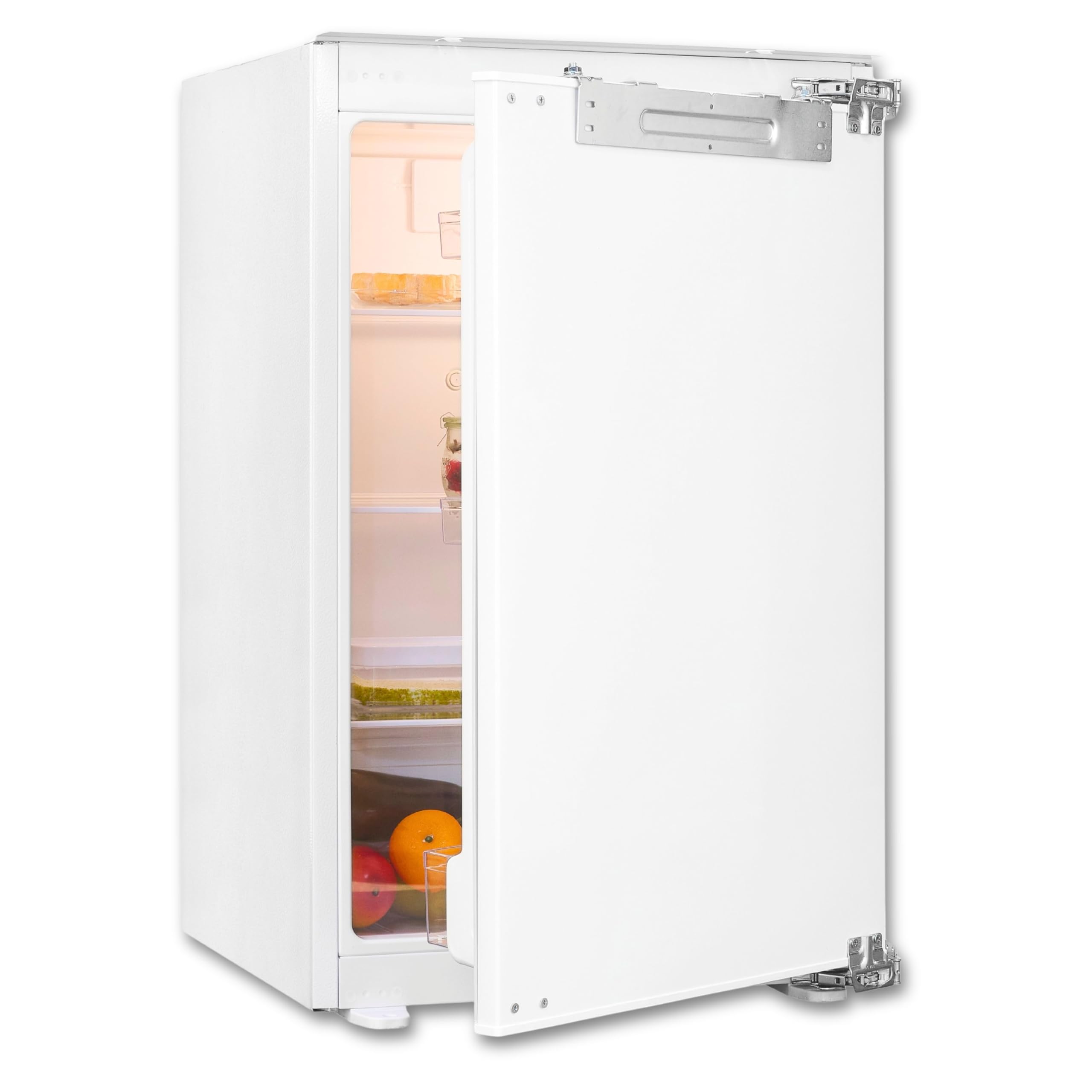 Exquisit Einbaukühlschrank ohne Gefrierfach, 88 cm, 135 Liter, Festtüre, Vollraumkühlschrank, Schnellkühlen, 3 Ablagen, Türanschlag wechselbar, EKS5131-V-FE-090E