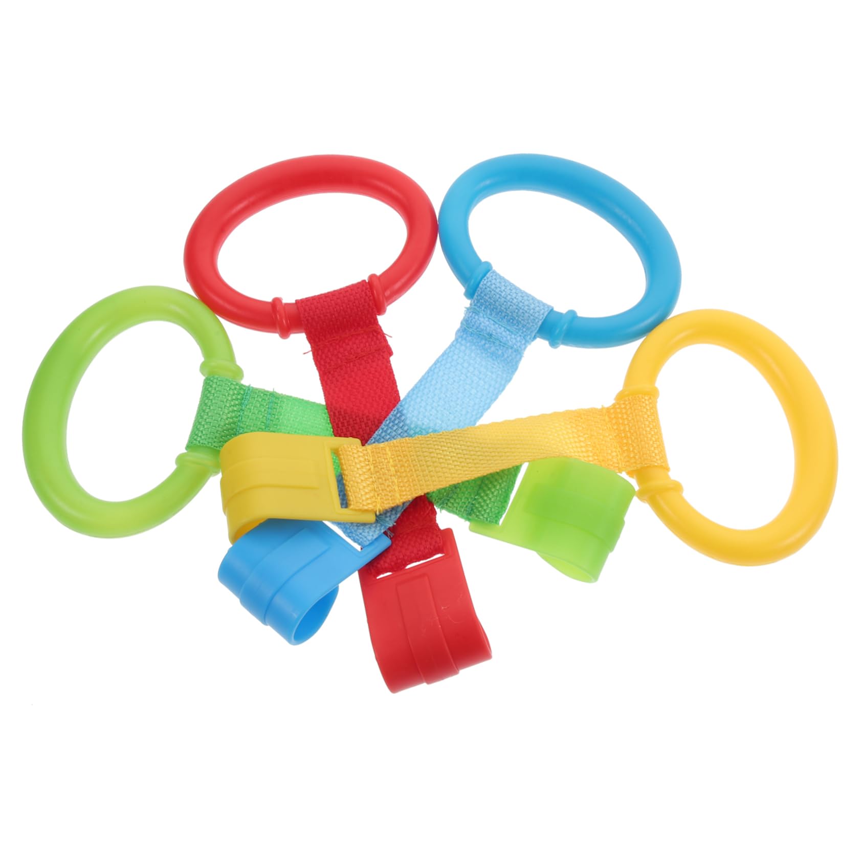 TOYANDONA Newborn Baby Pull up Rings 4pcs Baby Stand up Learning Rings Nursery Boys and Girls Movement Assist Toys