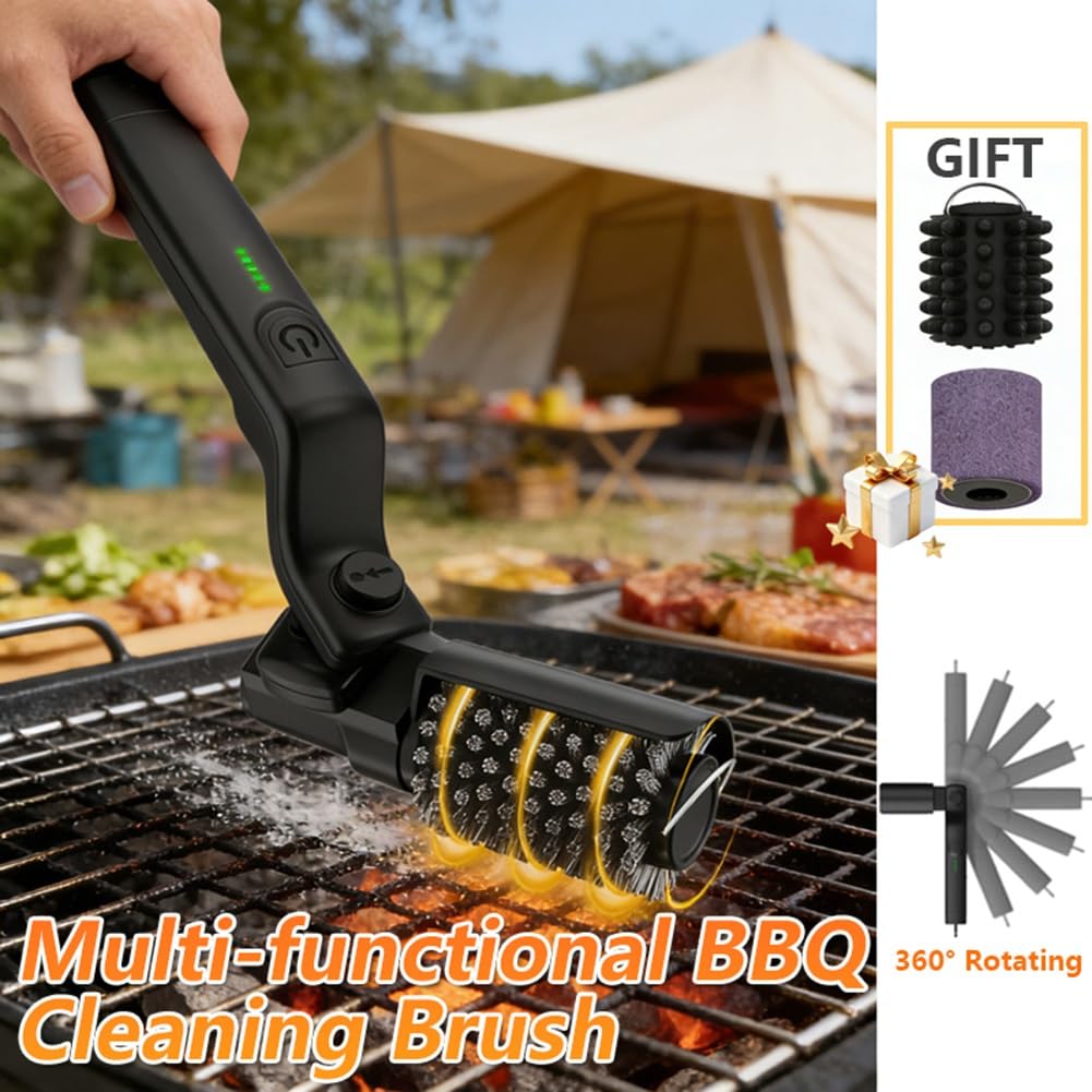 Kabellose Edelstahl Rotierende Elektrische BBQ-Reinigungsbürste für Außen-Grills Dampfreinigungsbürste Rotationsgrillbürste