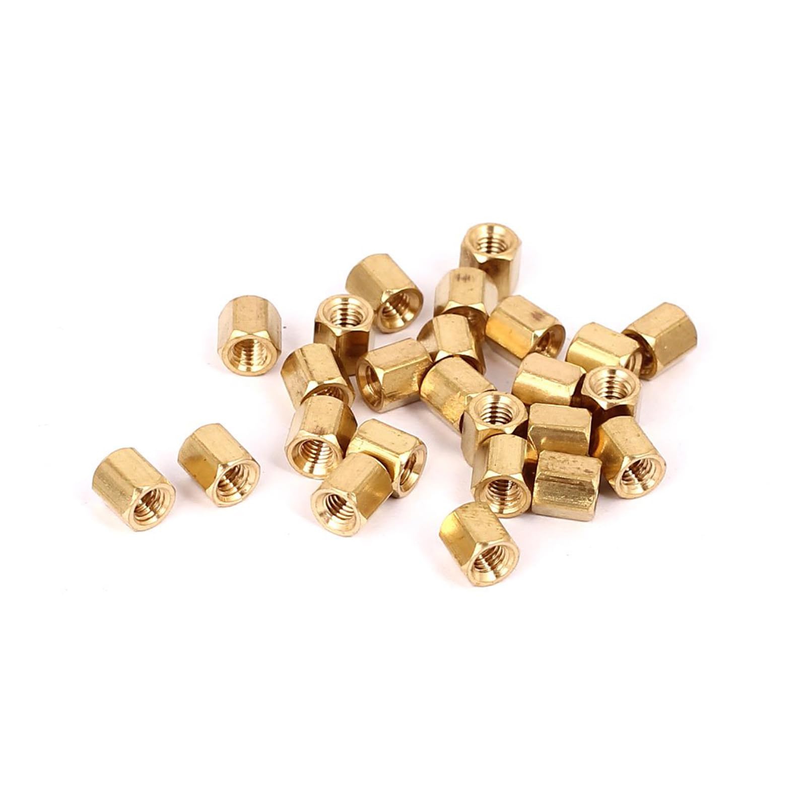 Unifizz M3x5mm Female Threaded Brass Hex Standoff Pillar Spacer Nuts 25pcs