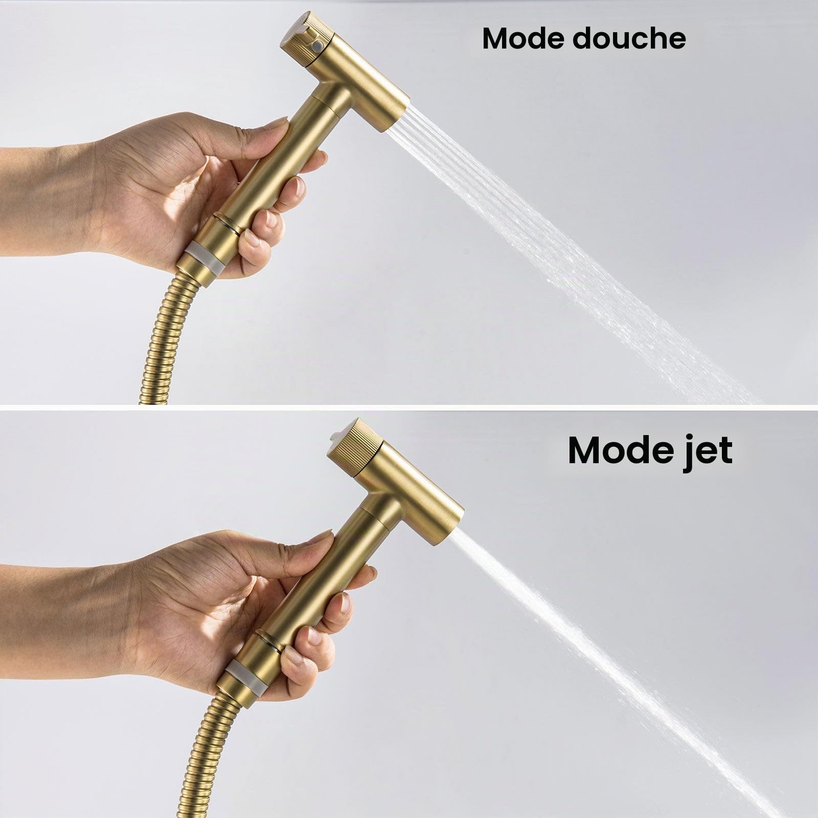 Douche Toilette Encastré Kit, Innovant 2 Modes, 59A Laiton Ensemble Mitigeur pour Eau Chaude et Froide, Tuyau de 1,2m, pour Douche, Salle de Bain, Hygiène, Nettoyage des Couches