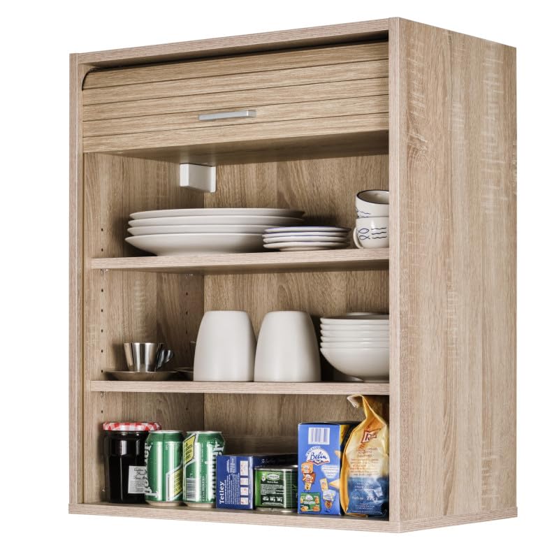 SIMMOB Meuble de Cuisine Chêne 2 Etagères L 60 H 72 P 35 cm
