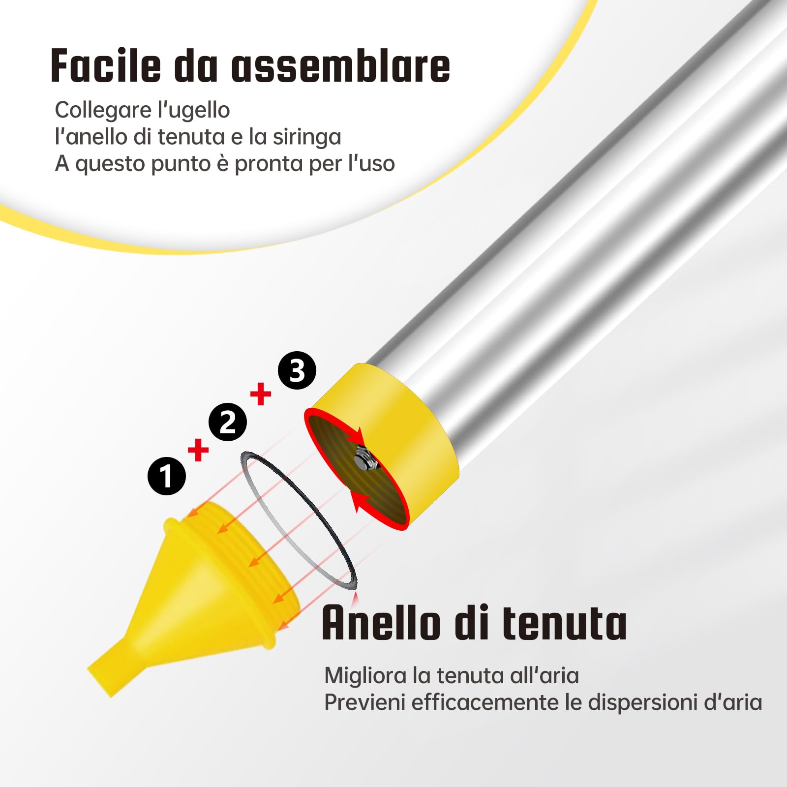 Fugatrice 5 in 1 - Pistola per malta è fatta di Acciaio inossidabile. Pompa per malta è utilizzata per Riempire le Crepe. Pistola per stucco è fornita con un Paio di Guanti