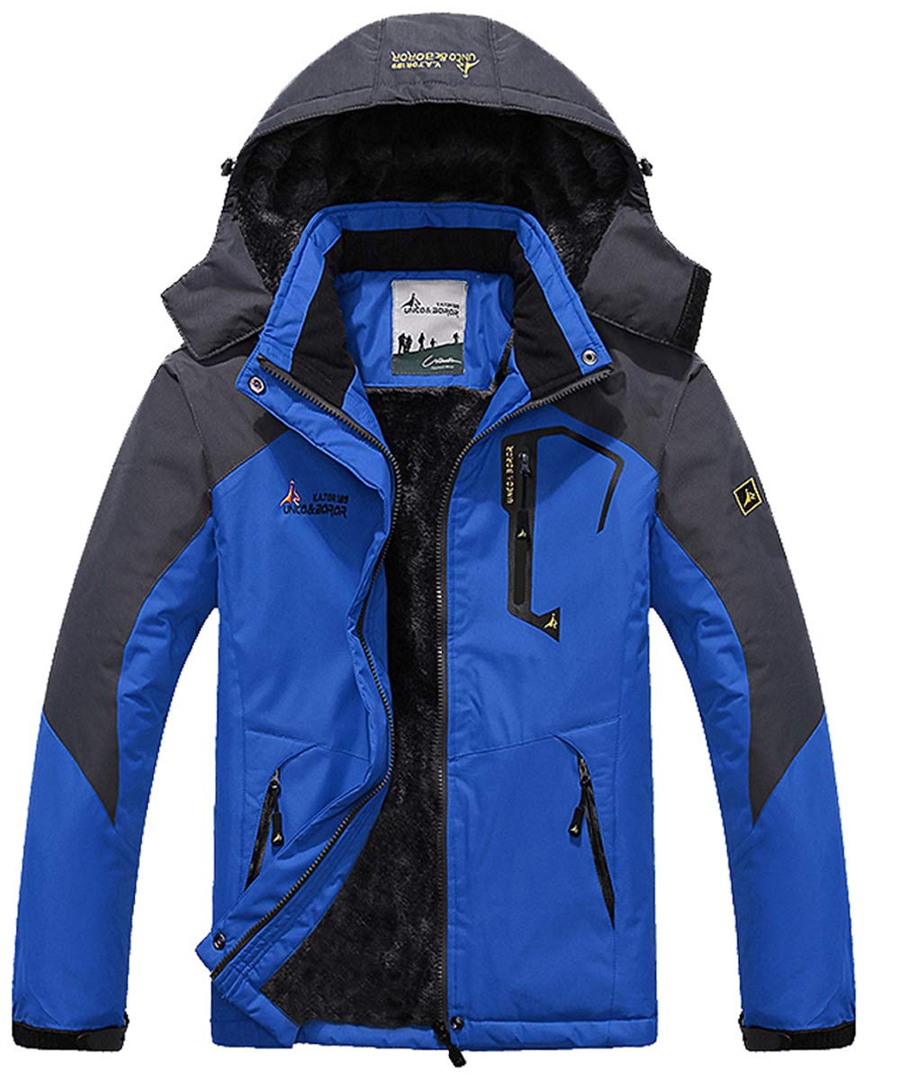 YIRUIYAMen's Outdoor Fleece Jacket Winter Waterproof Warm Windproof Ski Hiking Jackets