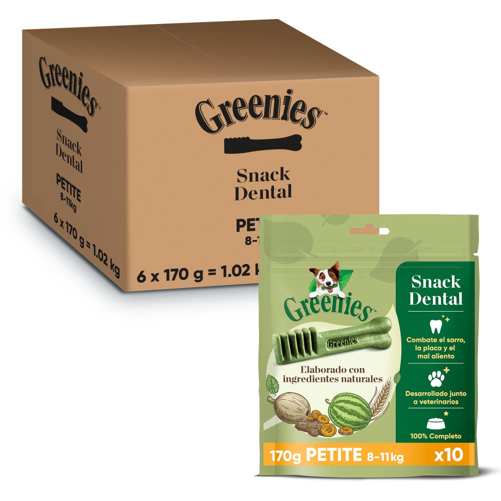 Greenies Snack Dental 100% Natural para perros Pequeños (Pack de 6 x 170g)