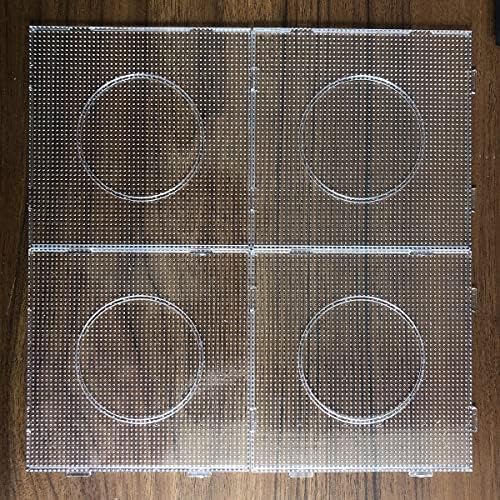 4PCS 2.6MM Fuse Beads Boards Large Square Clear Pegboards Kits for Kids Adult DIY Make Craft with 5 Ironing Paper
