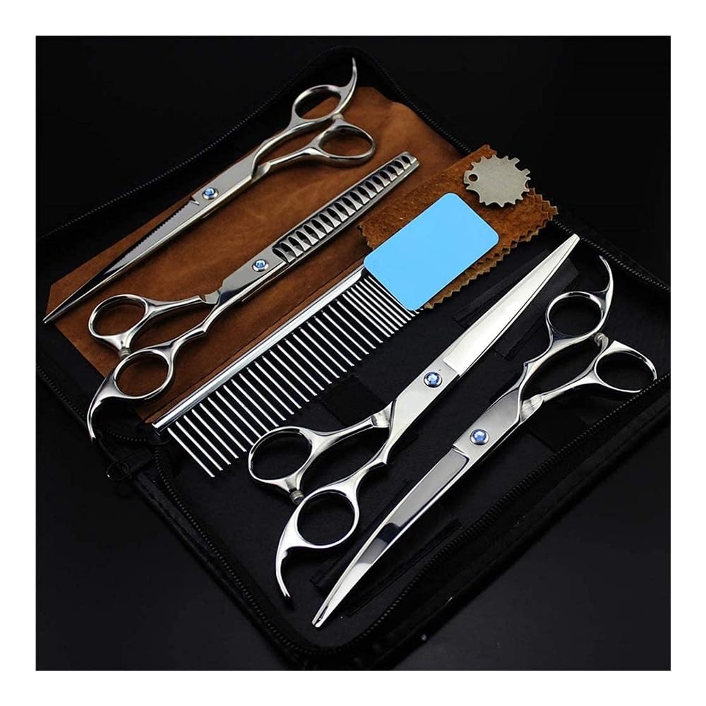Ciseaux de toilettage, Ciseaux courbés, Kit d'outils de coupe de ciseaux courbés, adapté à la coupe des poils d'animaux