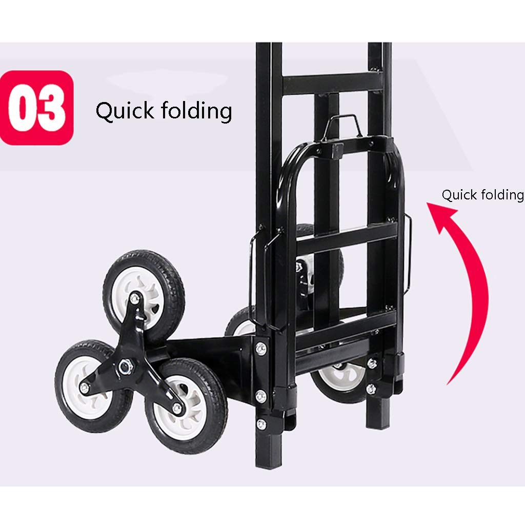 Carrito utilitario plegable resistente con ruedas de escalada, carrito de compras portátil multifunción para suministros de construcción y equipaje