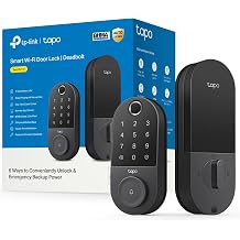 Tapo Smart Wi-Fi Door Lock, Deadbolt | Keyless Entry, Fingerprint Recognition, Touchscreen Keypad &amp; in-App Monitoring with Scheduled Access|1-Year Rechargeable Battery | BHMA Grade 2 | DL110 | Touchscreen Keypad, Keyless Entry, In-App Monitoring with Scheduled Access, 1-Year Rechargeable Battery, BHMA Grade 2