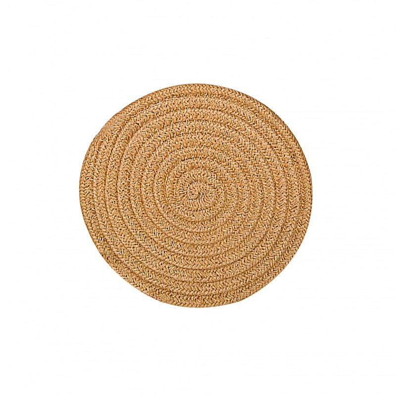 Hrlace Trivet Made of Cotton Thread, Non-Slip, Stylish Coasters, Fabric Pots, Pot Coasters, Heat Resistant, Round Braided Placemats for Cooking and Baking, 1 Piece Jute 30 cm