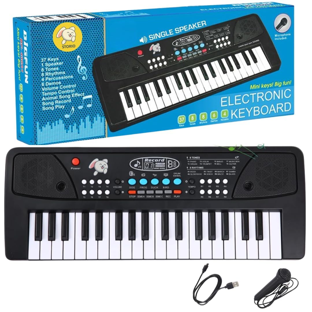 61 Keys Big Piano Portable Keyboard, Piano for Kids with Microphone Electronic Keyboards for Beginners Musical Toys for Girls Boys Ages Above 3 Years-image-11