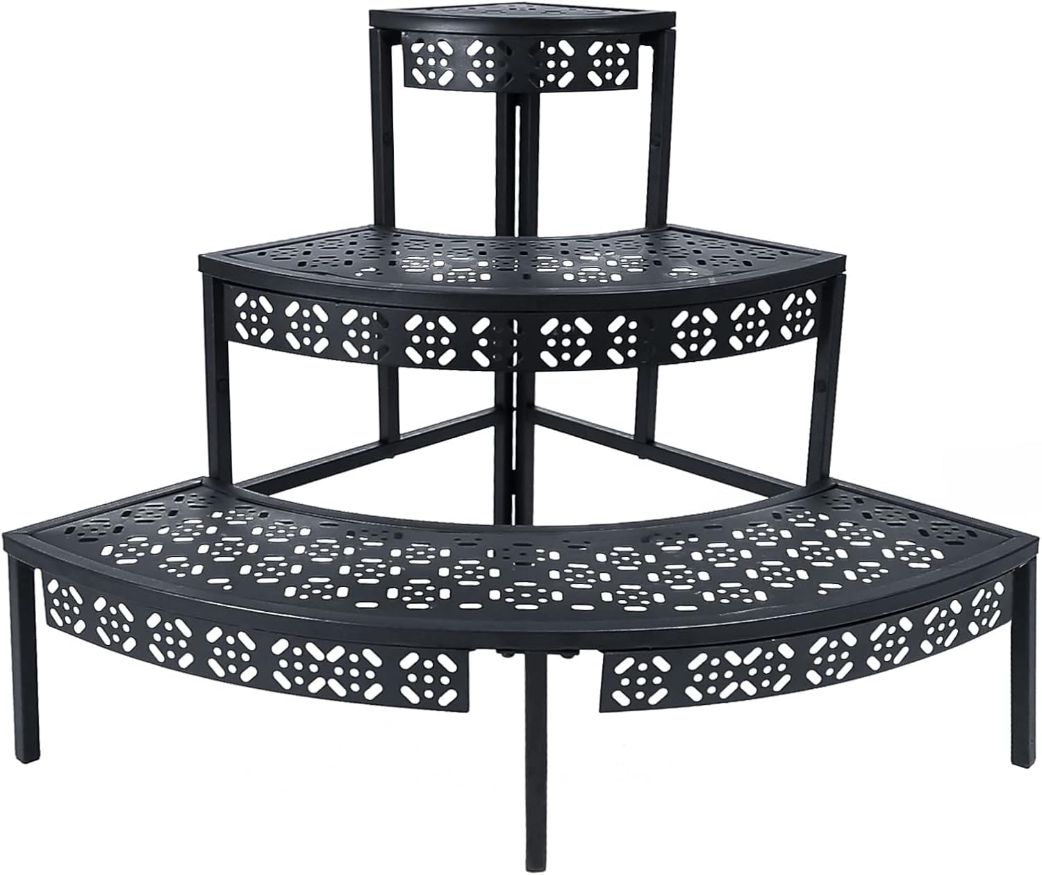 Huhote Plant Rack - Black - Metal - 3 Tier