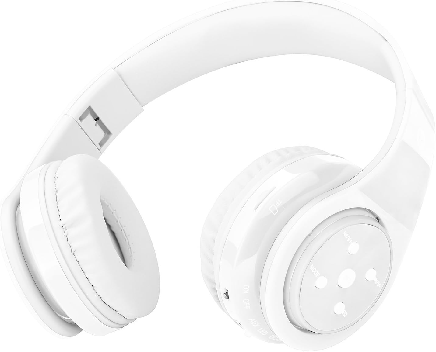 Kids Headphones Bluetooth Wireless 85db/110db Volume Limit Headset Fit for Aged 3-21 Over-Ear and Build-in Mic Wired & SD Card Mode Headphones for Boys Girls Travel School Phone Pad Tablet PC White