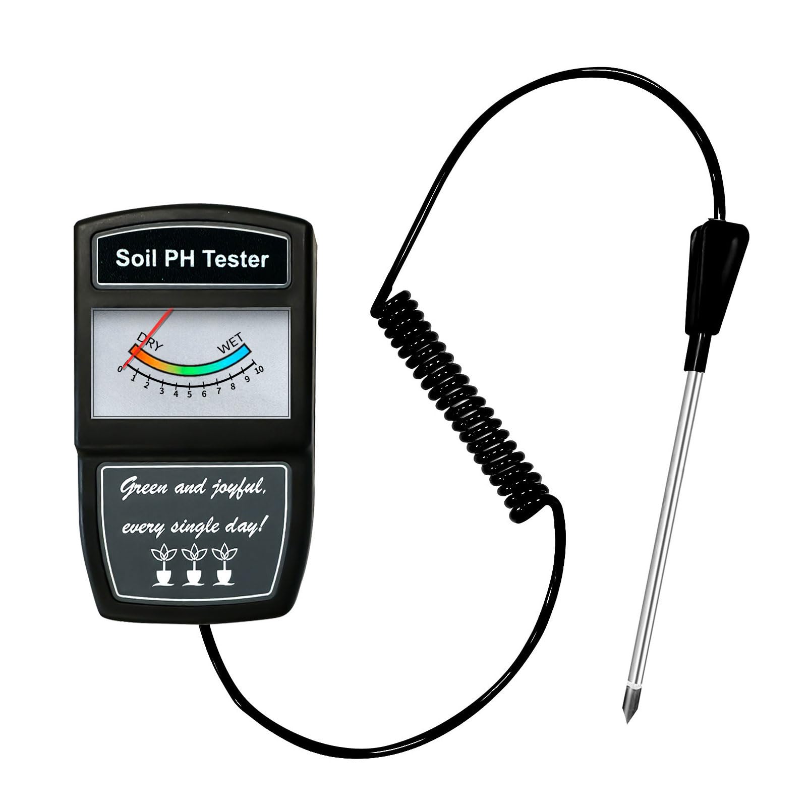Soil Testing Instrument Soil Acidity Meter Meter Stainless Steel Probe for Farming Horticulture Lab