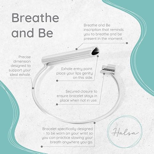 Vista 3 de Halsa Pulsera para aliviar el estrés y la ansiedad y la respiración consciente. Herramienta de respiración para aliviar la ansiedad, ejercicios