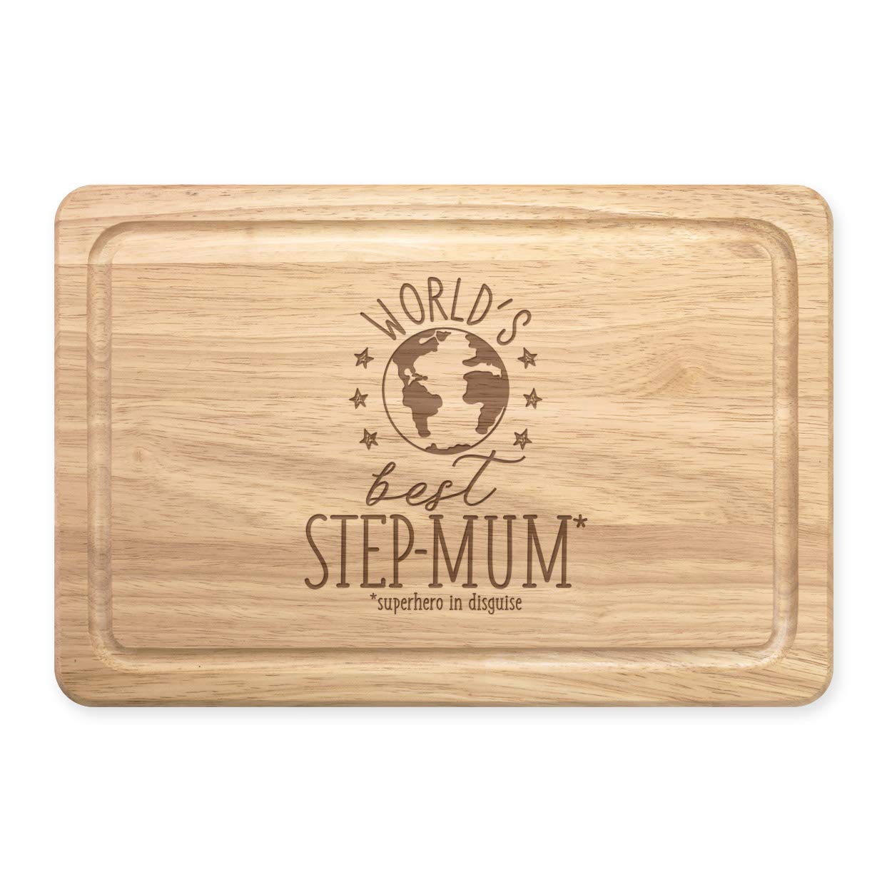World's Best Stepmum Rectangular Wooden Chopping Board