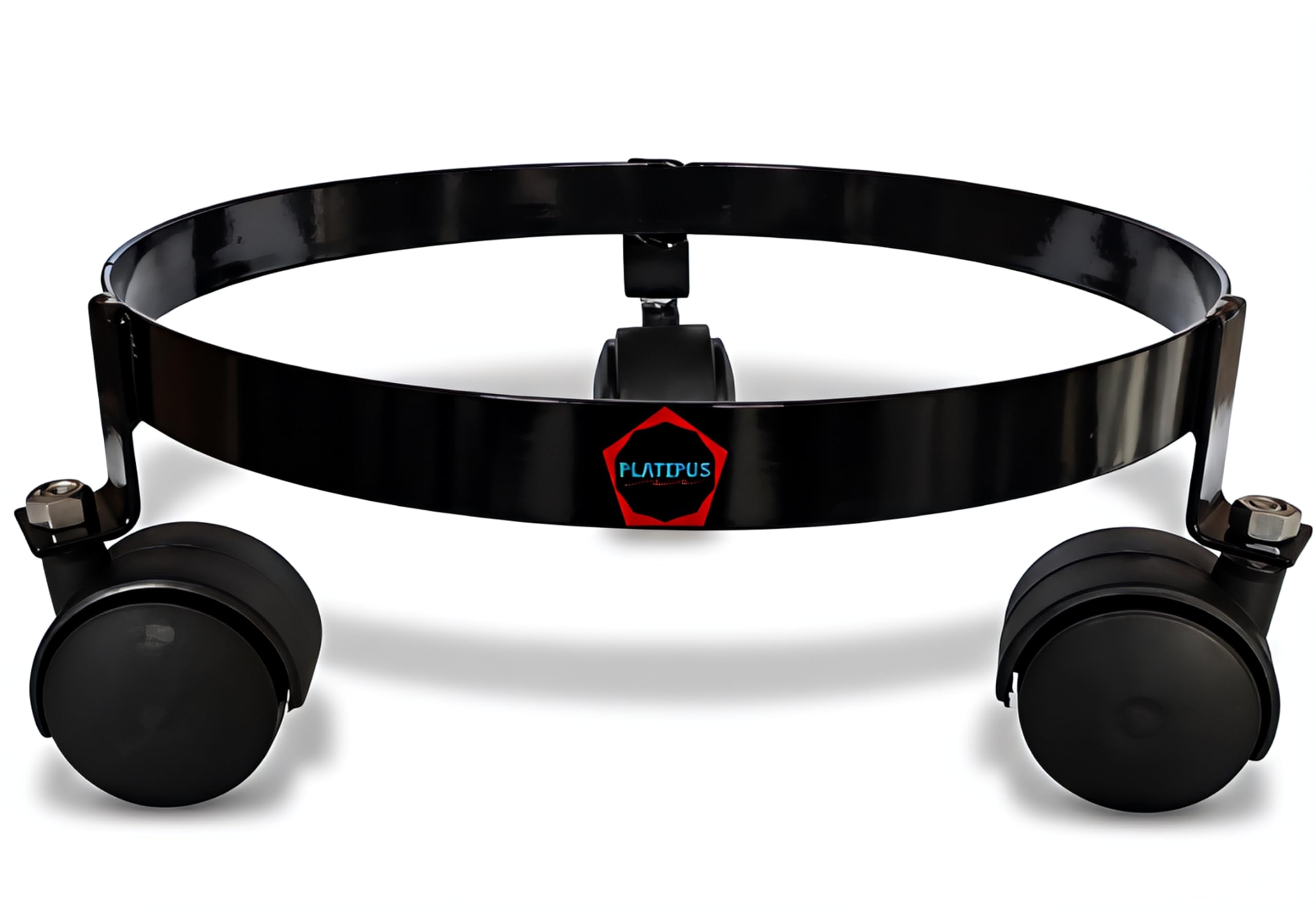 PLATIPUS Metal Gas Cylinder Stand,LPG Gas Cylinder Trolley with Wheels Iron Cylinder Stand Multipurpose (Black)