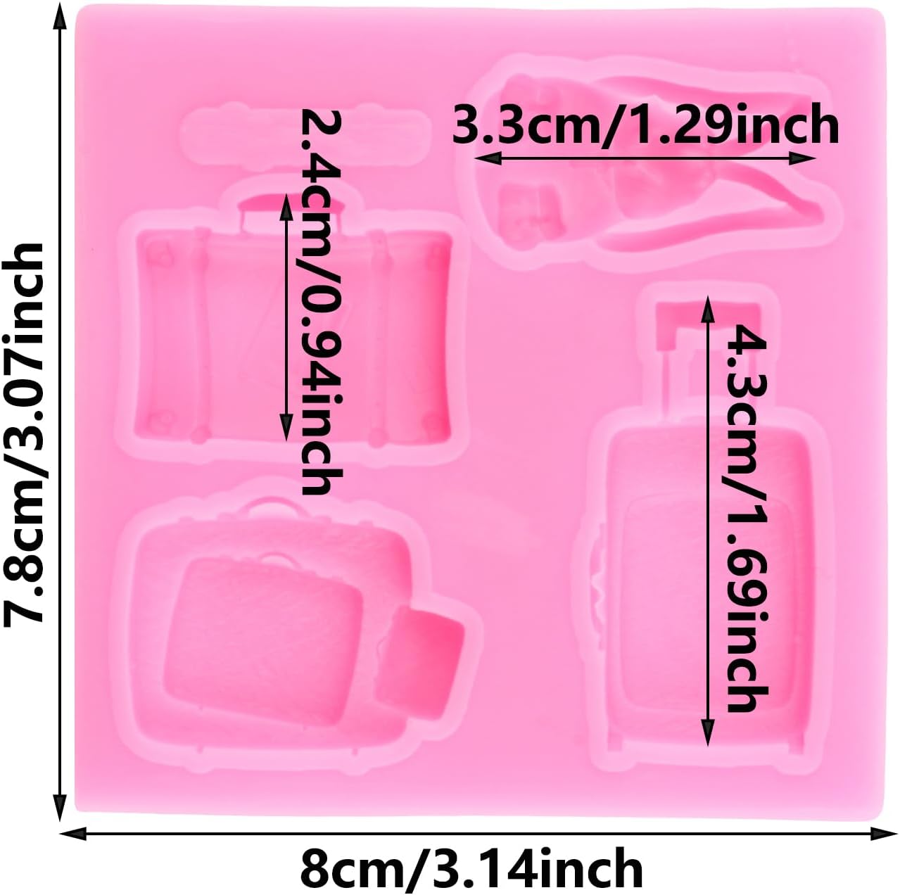 Travel Luggage Bag Silicone Fondant Molds image 2