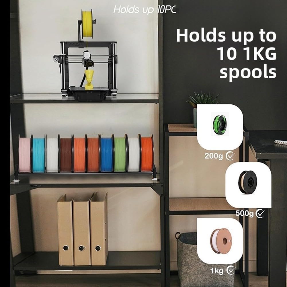 3D Filament Rack aus Edelstahl bis 20kg Tragkraft Schwarz