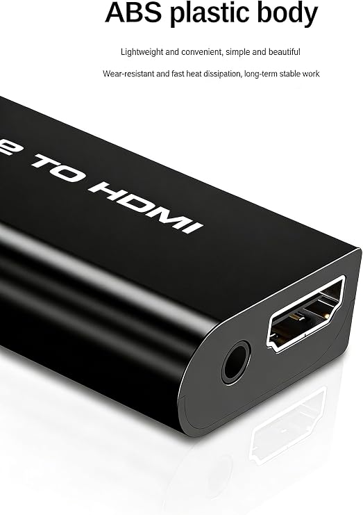 PS2 to HDMI Adapter with 1080p Output, Audio Supported, Replacement Converter for PS2 Console, Plug & Play, No External Power Needed, Compatible with PS2 Slim & Fat Models (Not for PS1)