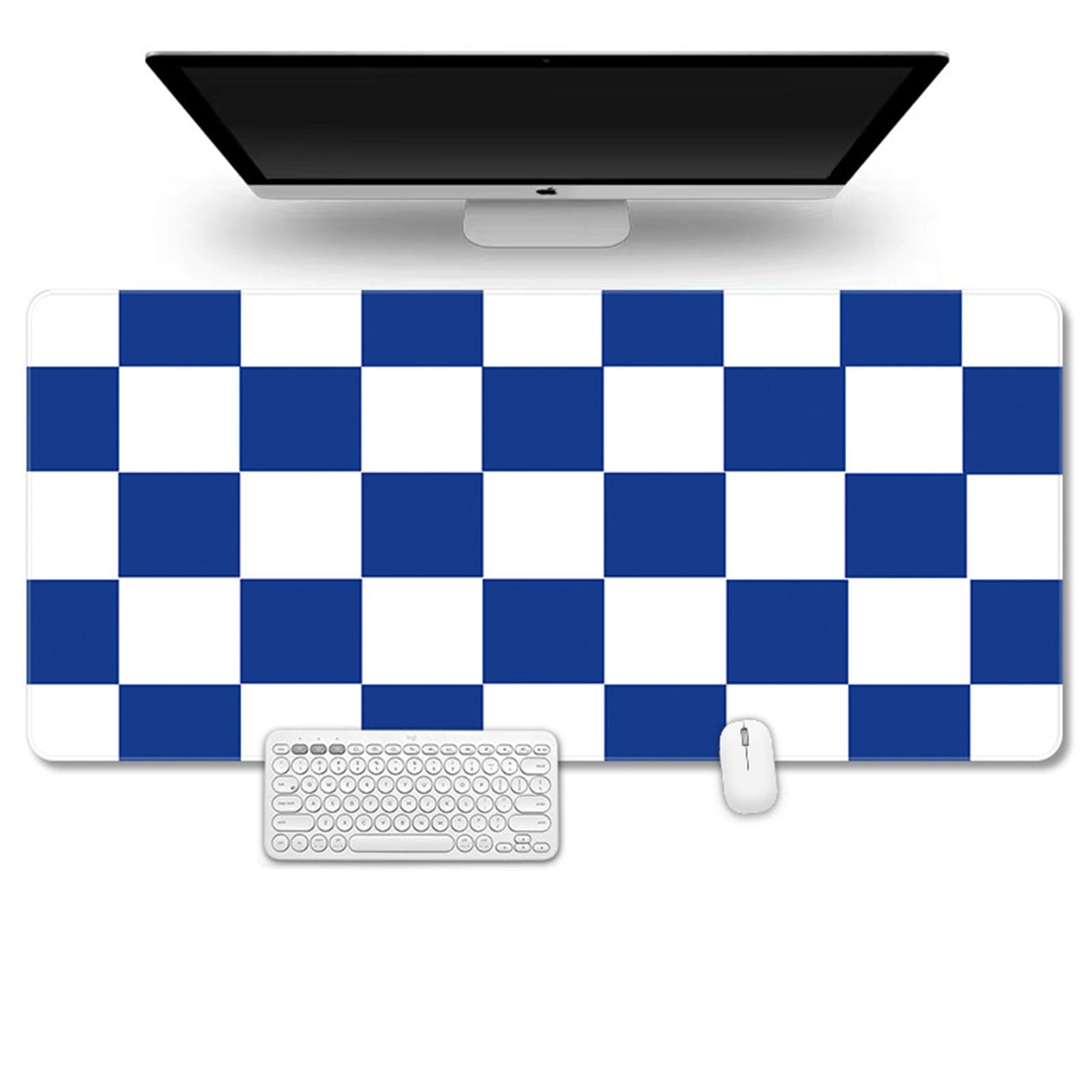 FengFaer Desk Mat, Mouse Pad, Desk Matt for Desktop, Large Desk Mat with Grid Print Style, Keyboard Mat with Non-Slip Base, Waterproof Computer Mats for Desk, Office, Gaming (Style B)