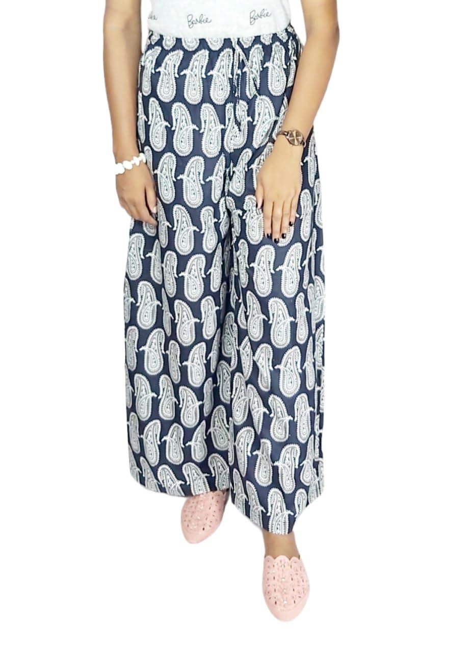 bongo nari boutique Pure Cotton Printed Palazzos for Women Plazo_Big.KOLKA_BLK-picture-29