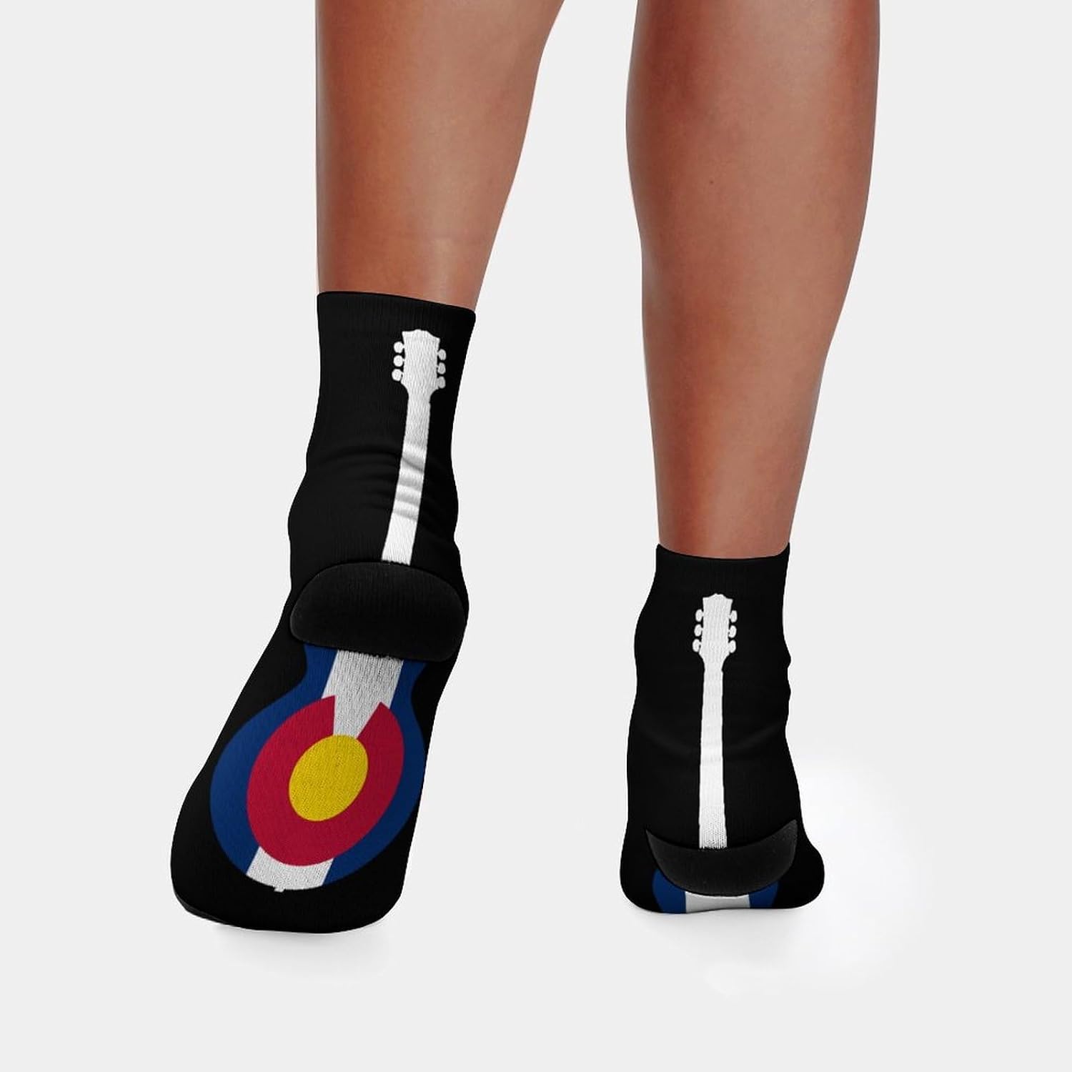 State Flag of Colorado Music Guitar Knee High Socks Athletic Long Stockings Sport Casual Crew Tube Sock Boot