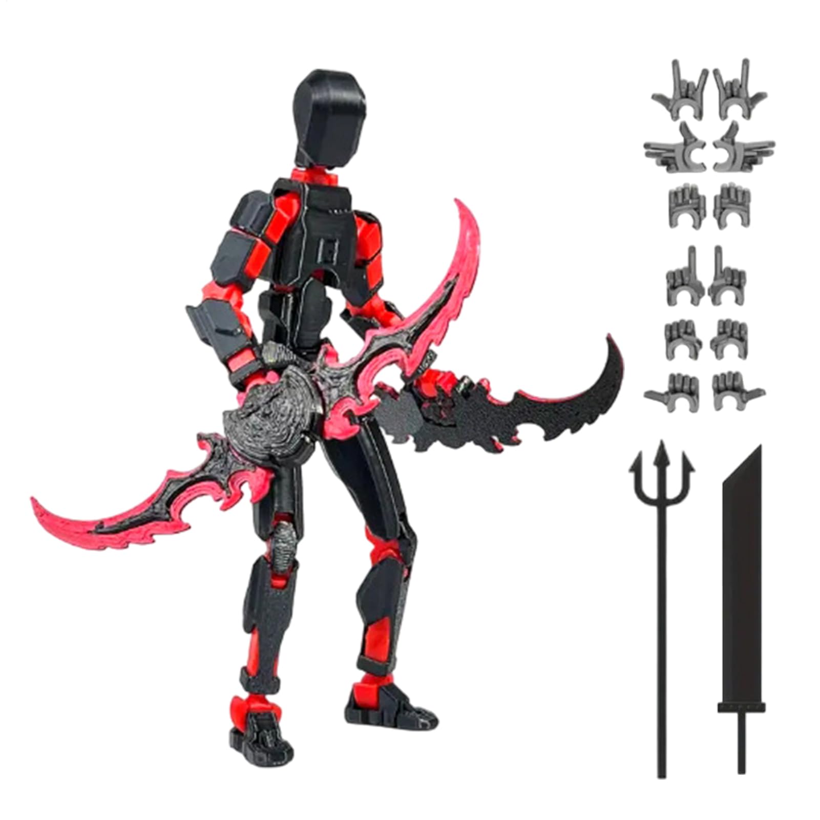 Vjeybv 13 Action Figure Set, Printed 13 Actions Figure Multi-Jointed Movable Robot Figures Lucky with 4 Weapons & 6 Hands Sets, for Home Desktop Decoration, Kids' Action Figures
