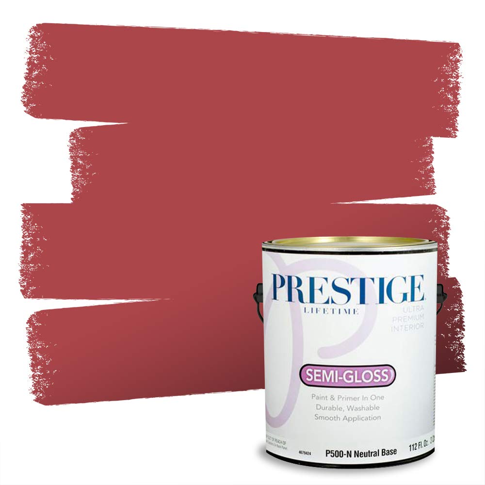PRESTIGEPRESTIGE Interior Paint and Primer in One, Candy Cane, Semi-Gloss, 1 Gallon