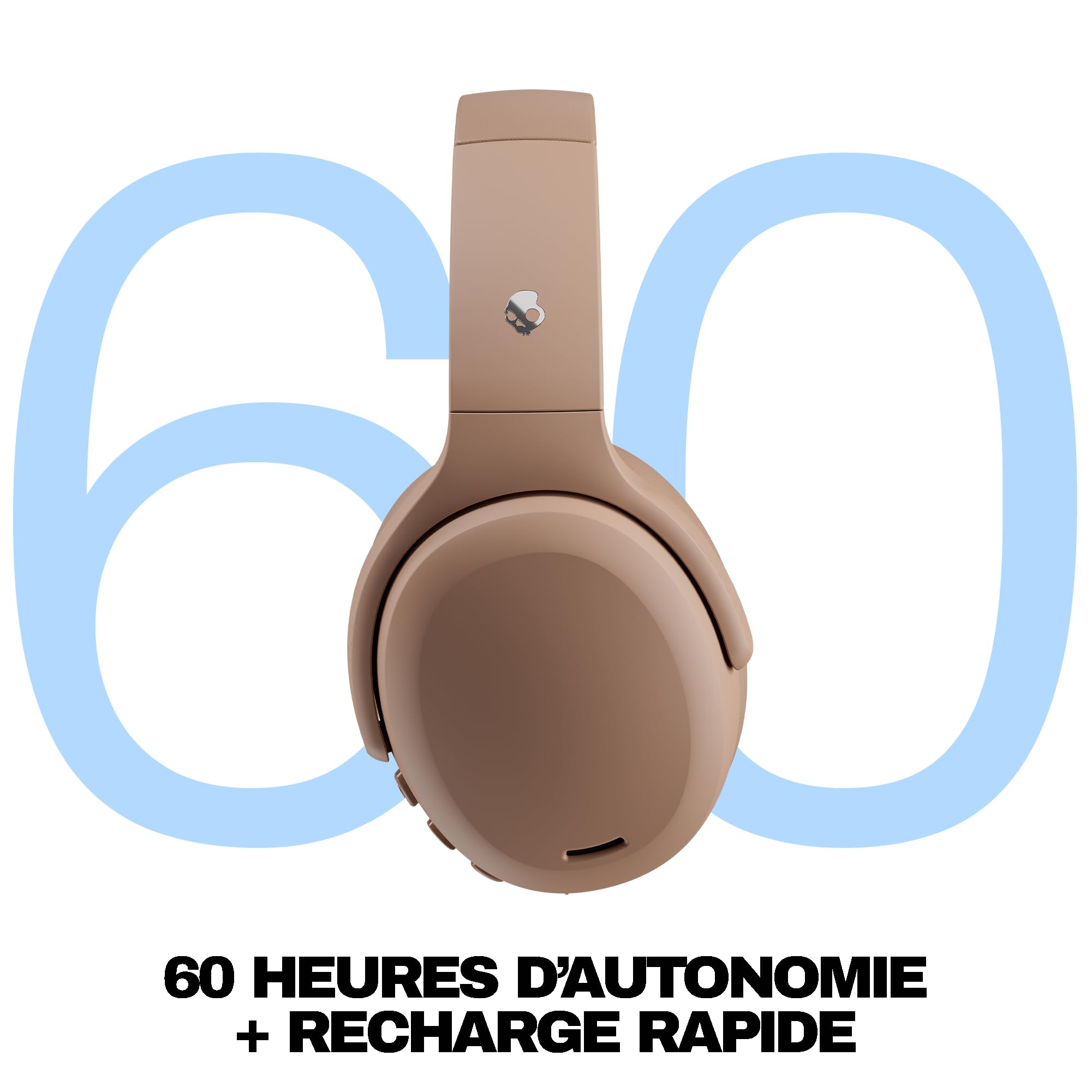 Skullcandy Crusher ANC 2 Wireless Over-Ear Bluetooth Headphones with Multi-Sensory Bass, Active Noise Cancelling, Up to 60 Hours Battery, Microphone for iPhone Android - Primer