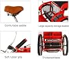 WRHOPR Bike 3 Wheels 16Inch Adult Tricycles with Back Seat Shopping Basket, Bikes Cruise Trike Three-Wheeled Bicycles for Seniors Women Men Red Cycling Pedalling #2