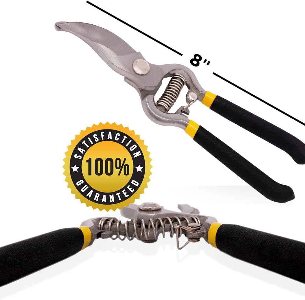 Anytime Garden Planted Perfect Planted Perfect Pruning Shears 8" Hardened Steel Gardening Hand Pruners