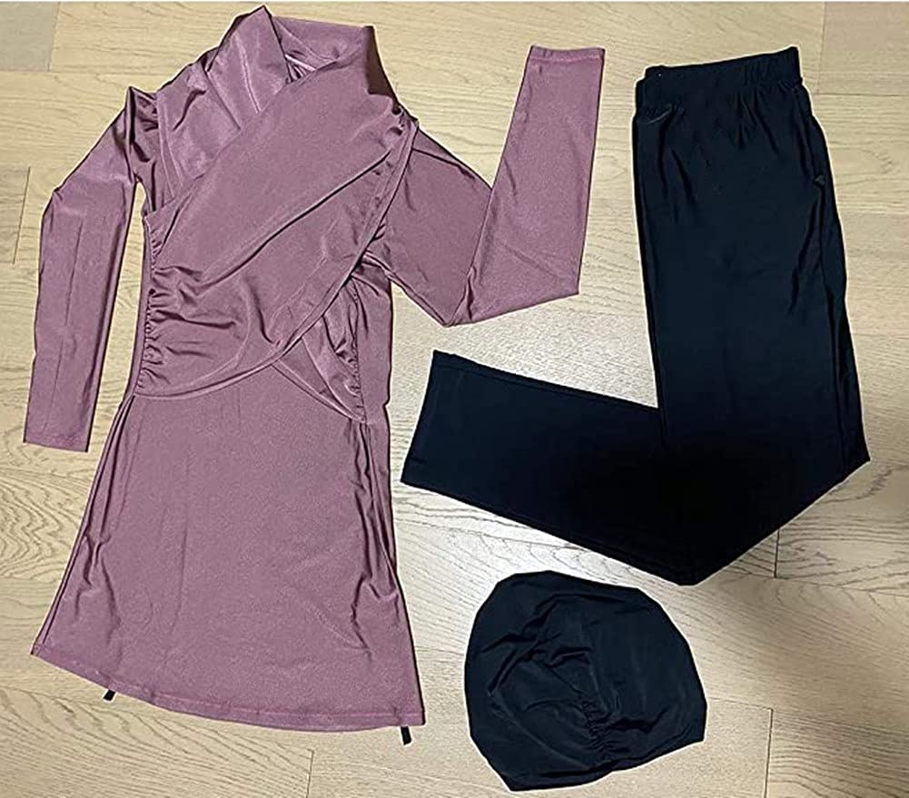 Costume da Bagno Musulmano a Copertura Totale Costume da Bagno Modesto per Le Donne Costume da Bagno Burkini a Maniche Lunghe Sportivo Islamico Hijab Beachwear