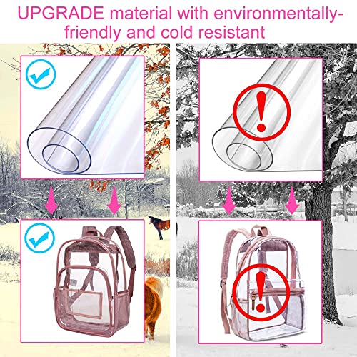 Gxtvo Clear Backpack, Heavy Duty Transparent Bookbag, See Through Backpacks For Women Men - Pink #TOP3