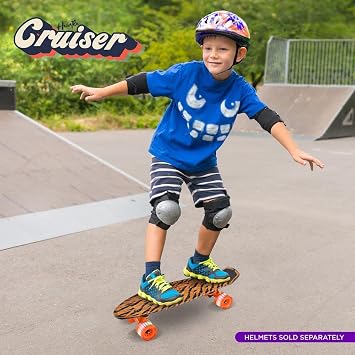 Hurtle, Mini Cruiser Skateboard for Children & Adults Skateboard Children from 5 Years Girls & Boys, Penny Board with LED Wheels, Non-Slip Deck, Penny Board for Beginners and Advanced